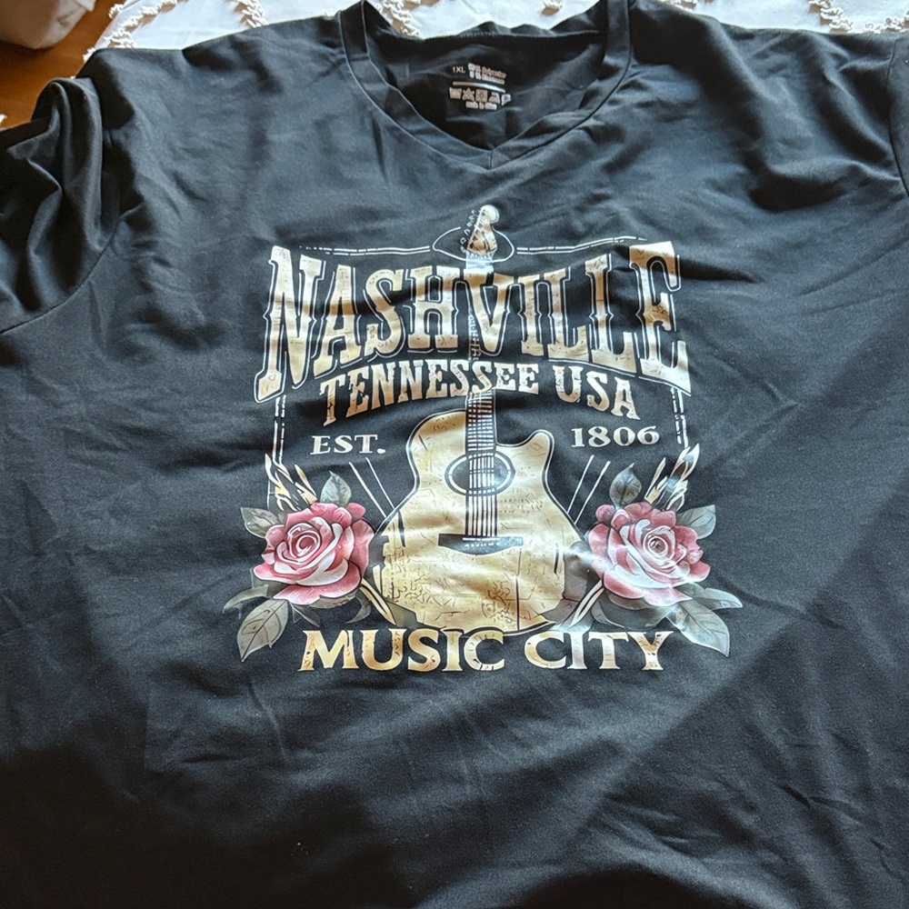 Nashville Music City Black T-Shirt
